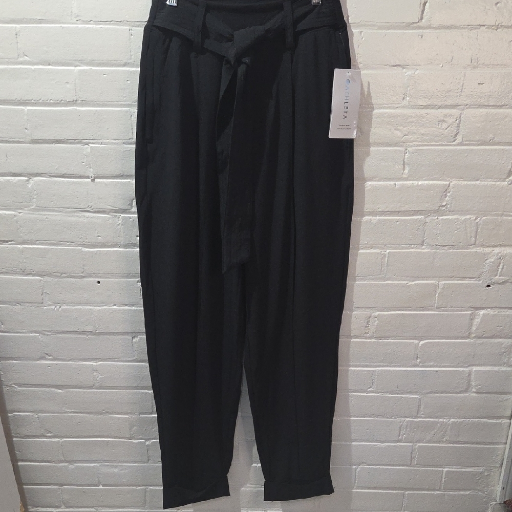 Athleta Black Tie-Waist Chinos